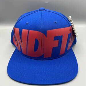 Undefeated Hat Men Blue Big Logo‎ Snap Back Cap New